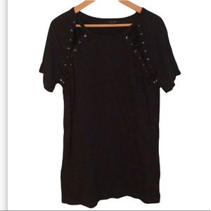 Little Black Lace Up Dress